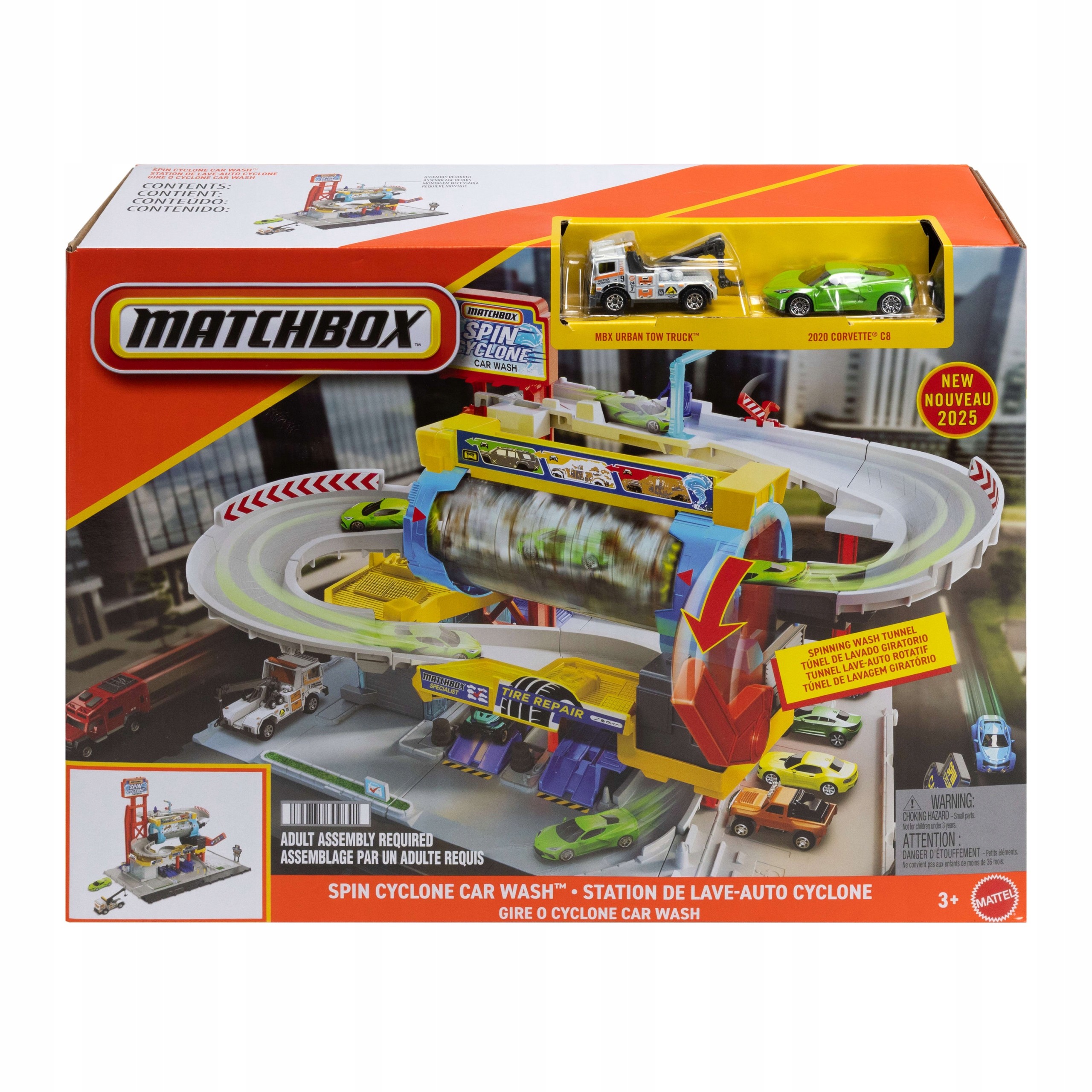 Sada na umývanie áut MATCHBOX SET Turbo Cyclone s 2 autami